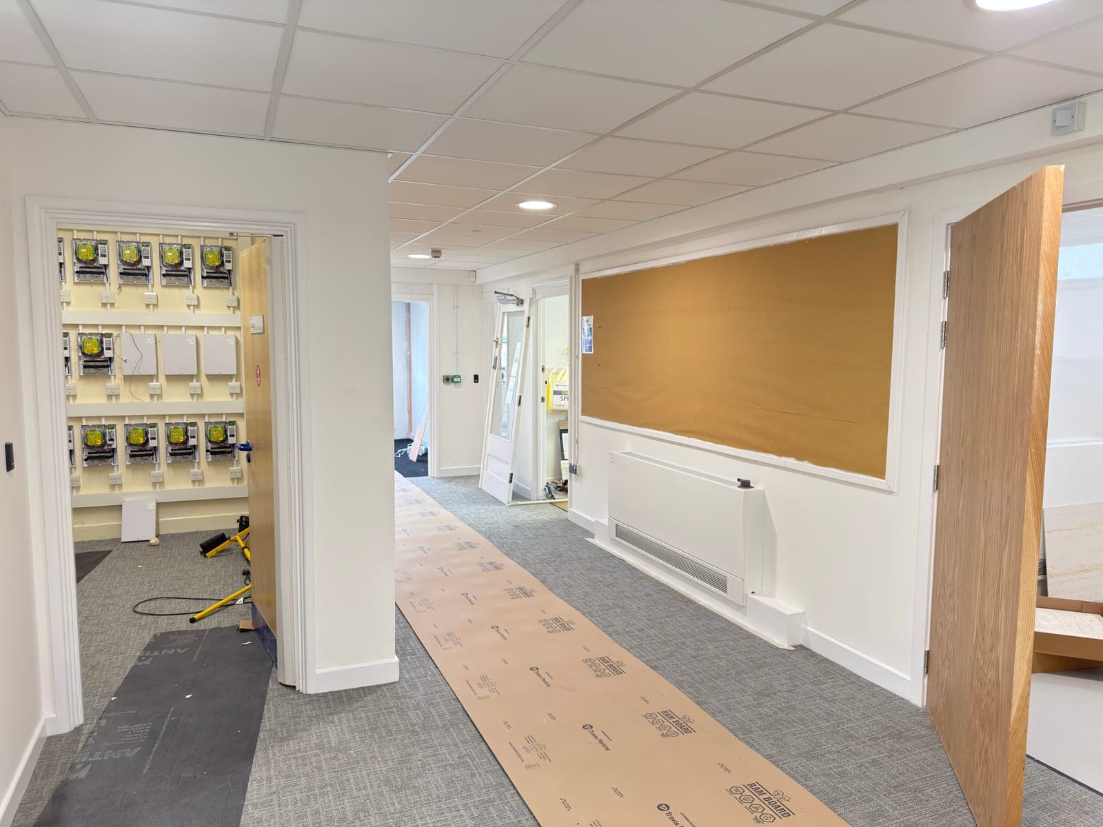 Completed interior with the new services concealed