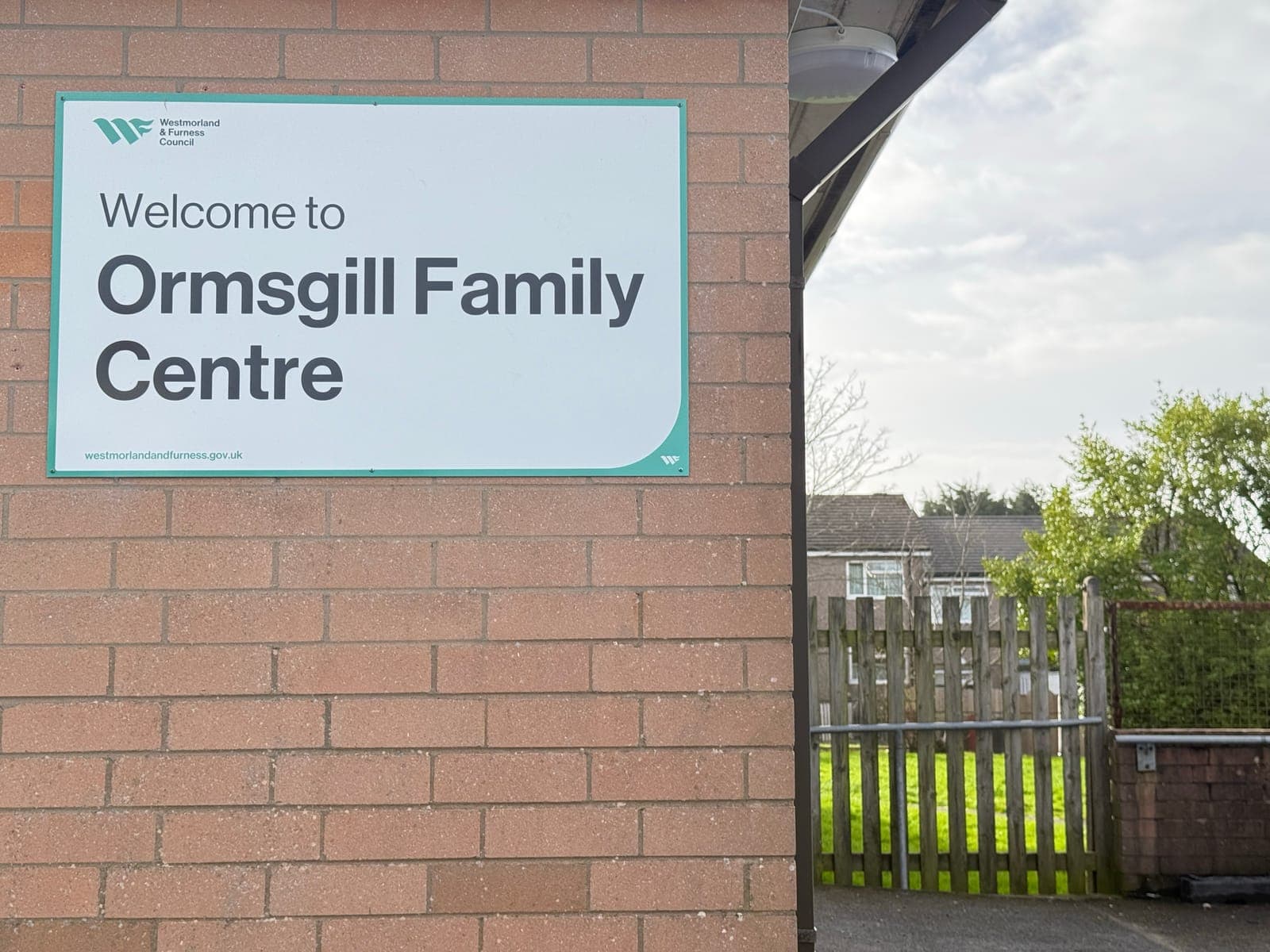 Signage at the entrance to Ormsgill Family Centre