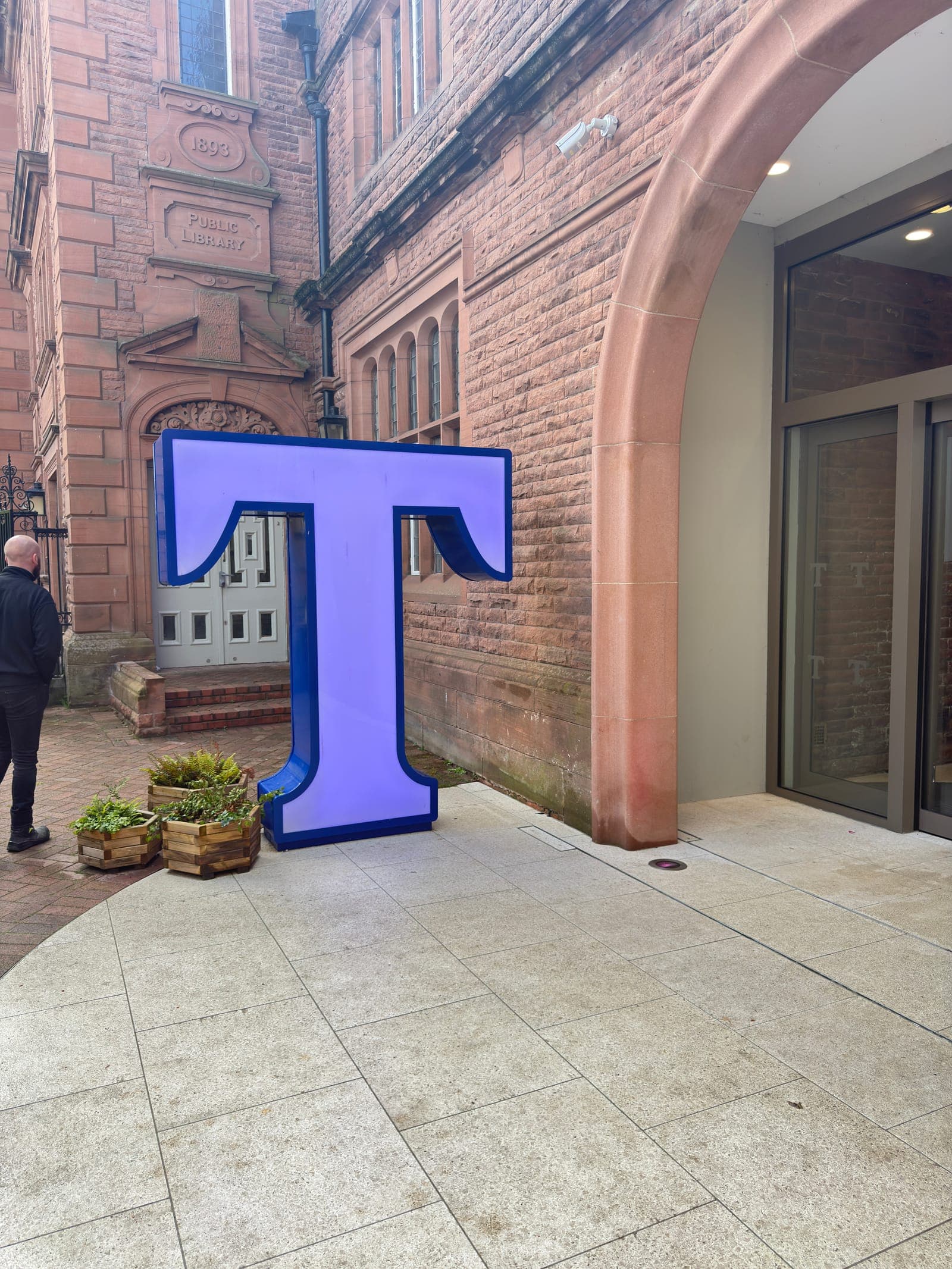The Tullie letter sculpture outside the museum